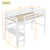 Twin Size Loft Bed For Kids with Desk, Shelves, Safety Guardrail & Ladder