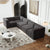 Kinshasa 5-Seat Modular Sofa in Black