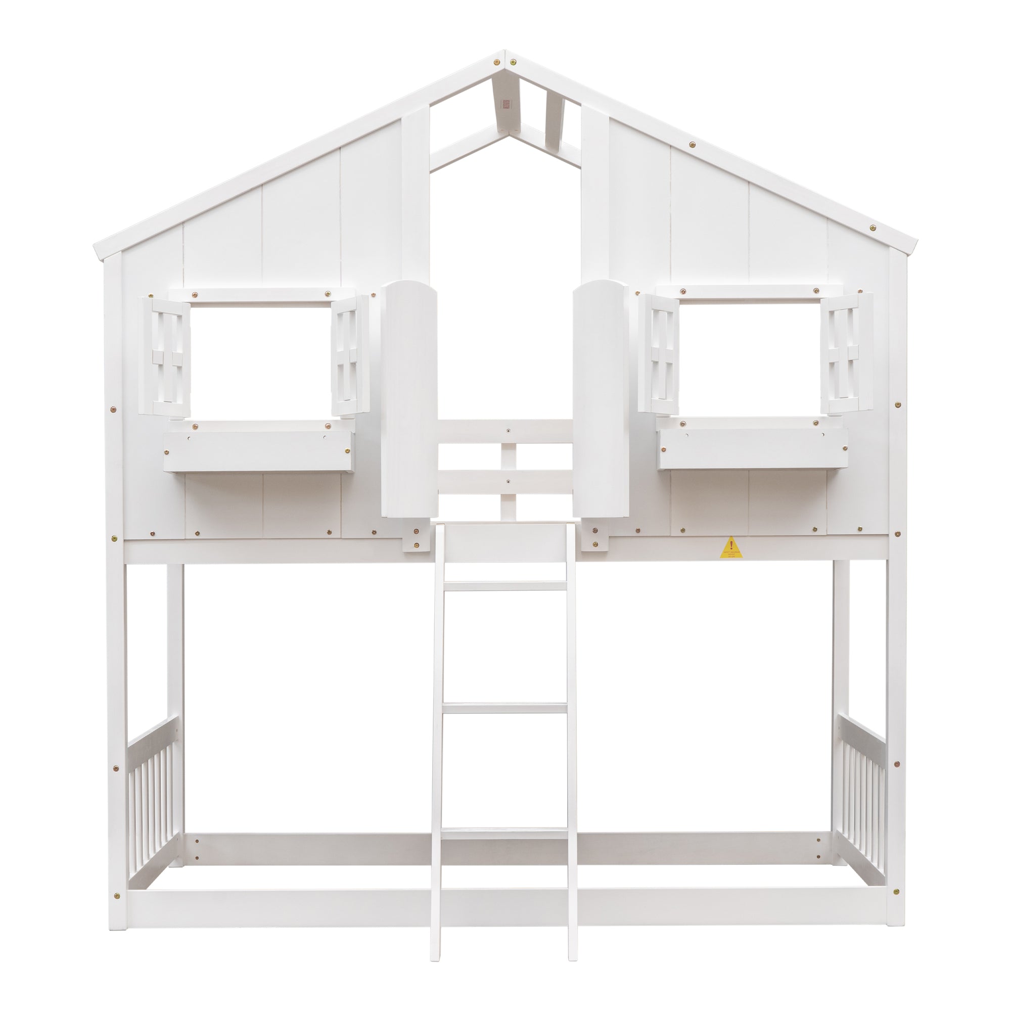 White Twin Over Twin Tree House Inspired Bunk Bed