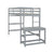 Gray Twin High Loft Bed with Ladder Landing Platform and Guardrails