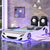 Wood Twin Size Race Car Platform Bed with LED and Upholstered Backrest In White