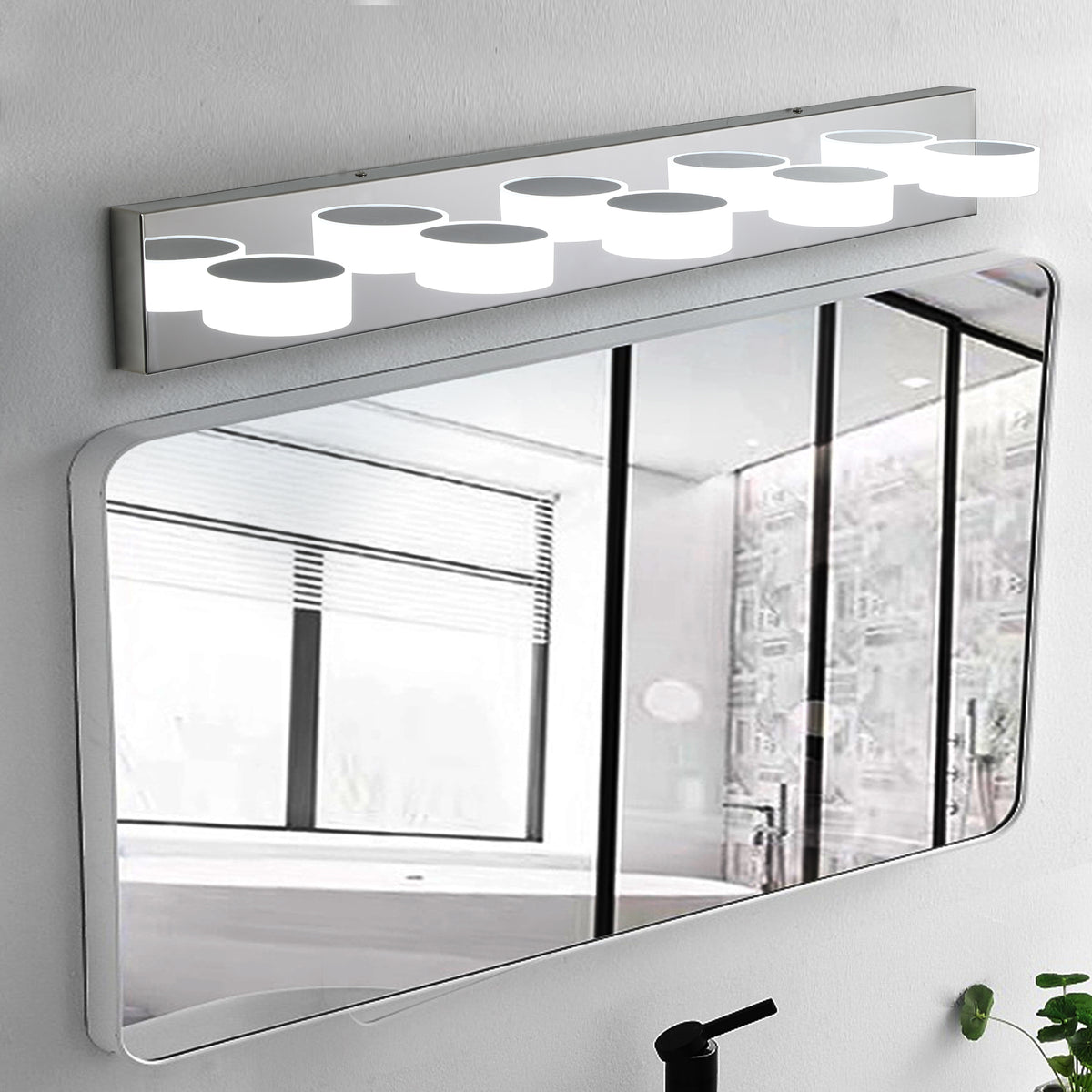 Aestin&#39;s 5-Light Vanity Light With Chrome Finish with Acrylic Light Shades