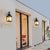 Traditional Black Outdoor Wall Lights with Frosted Glass Panels