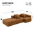 Maputo 4-Seat Modular Sofa in Burnt Orange Brown