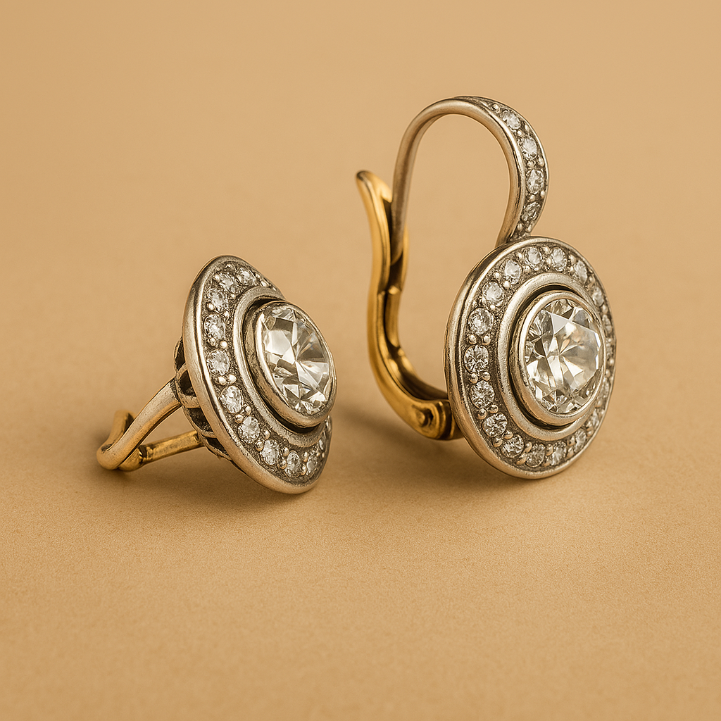 Elegant Zirconia Vintage Earrings in Silver