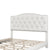 Beige Queen Size Upholstered Platform Bed with Diamond-Tufted Headboard