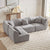 Bergen Modular Teddy 4-Seater Sofa in Gray