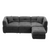 Gray Teddy Fleece Sectional Sofa with Multi-Functional Storage Ottoman