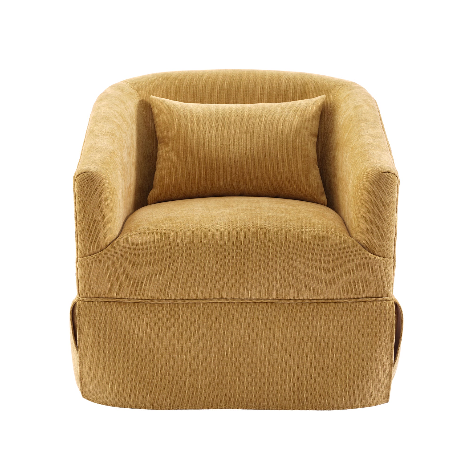 Mustard Yellow Upholstered Swivel Accent Armchair