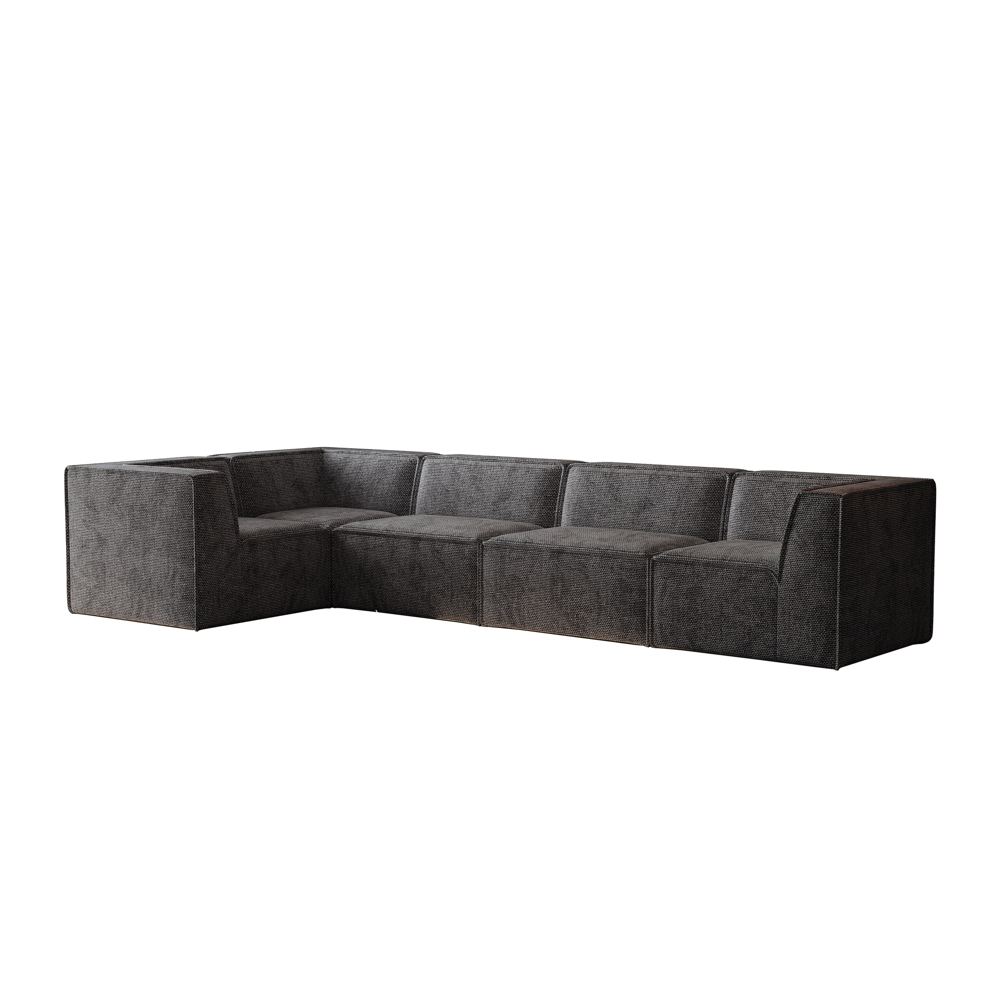 Kinshasa 5-Seat Modular Sofa in Black