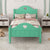 Seasoft Green Twin Macaron Toddler Bed Frame with Safety Rails