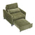 70's-Inspired Fluffy Waves Green Corduroy Plush Sofa