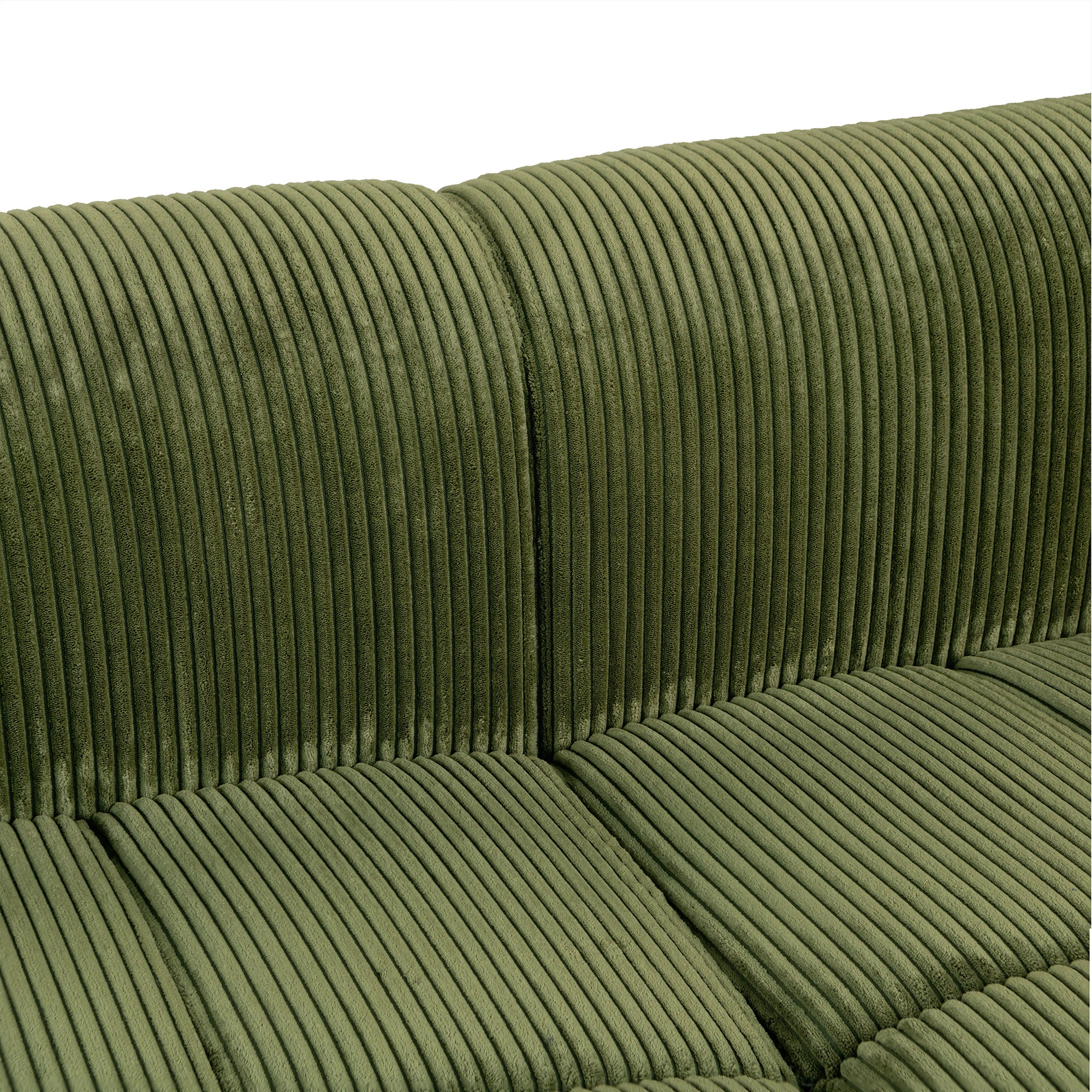 Accra 2-Seat Minimal Corduroy Sofa in Green