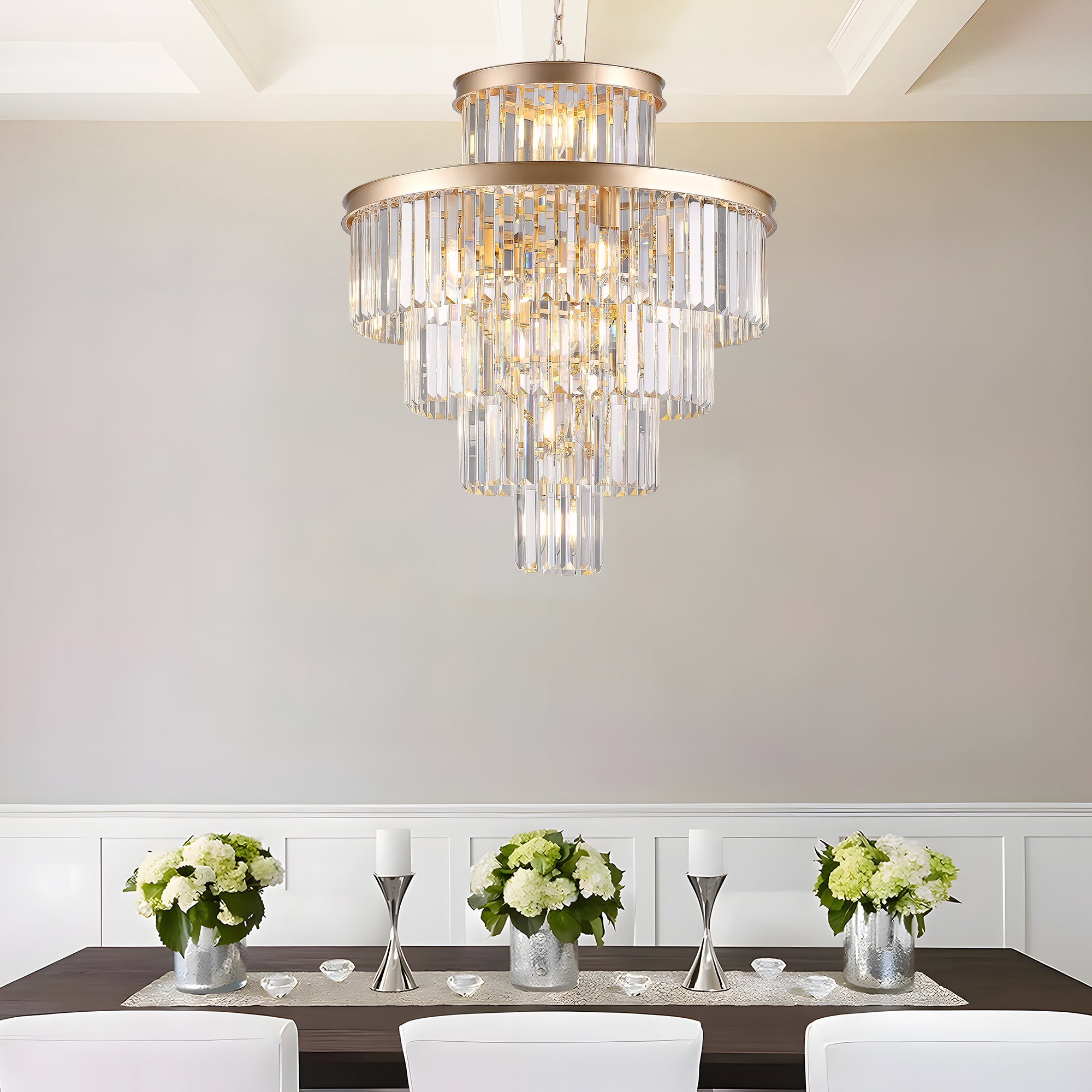 23.6 Inch Golden Luxury Crystal Chandelier