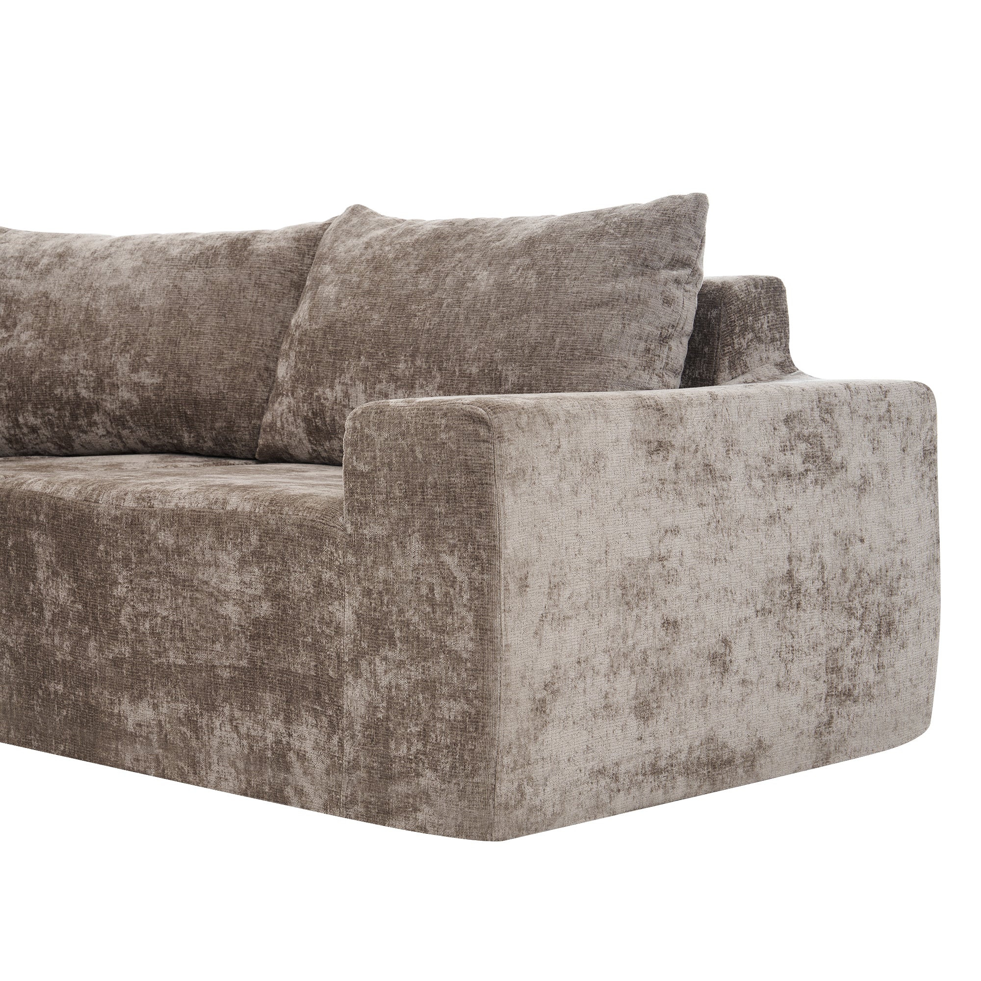 Amalfi Modular Chenille Sectional Sofa in Brown