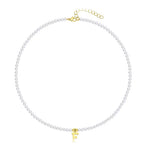 Load image into Gallery viewer, Elegant Gold Accented Pearl Letter Initial Necklace
