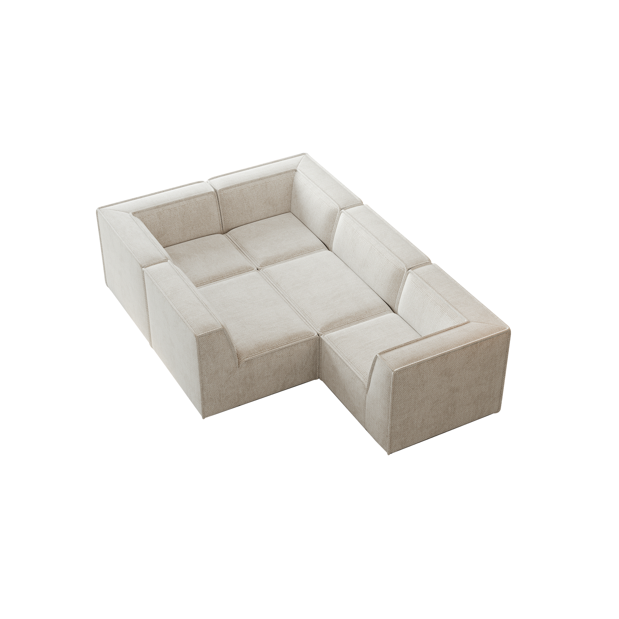 Kinshasa 5-Seat Modular Sofa in Beige