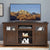 Large Barn Inspired 2 Doors Cabinet Farmhouse TV Stand in Espresso