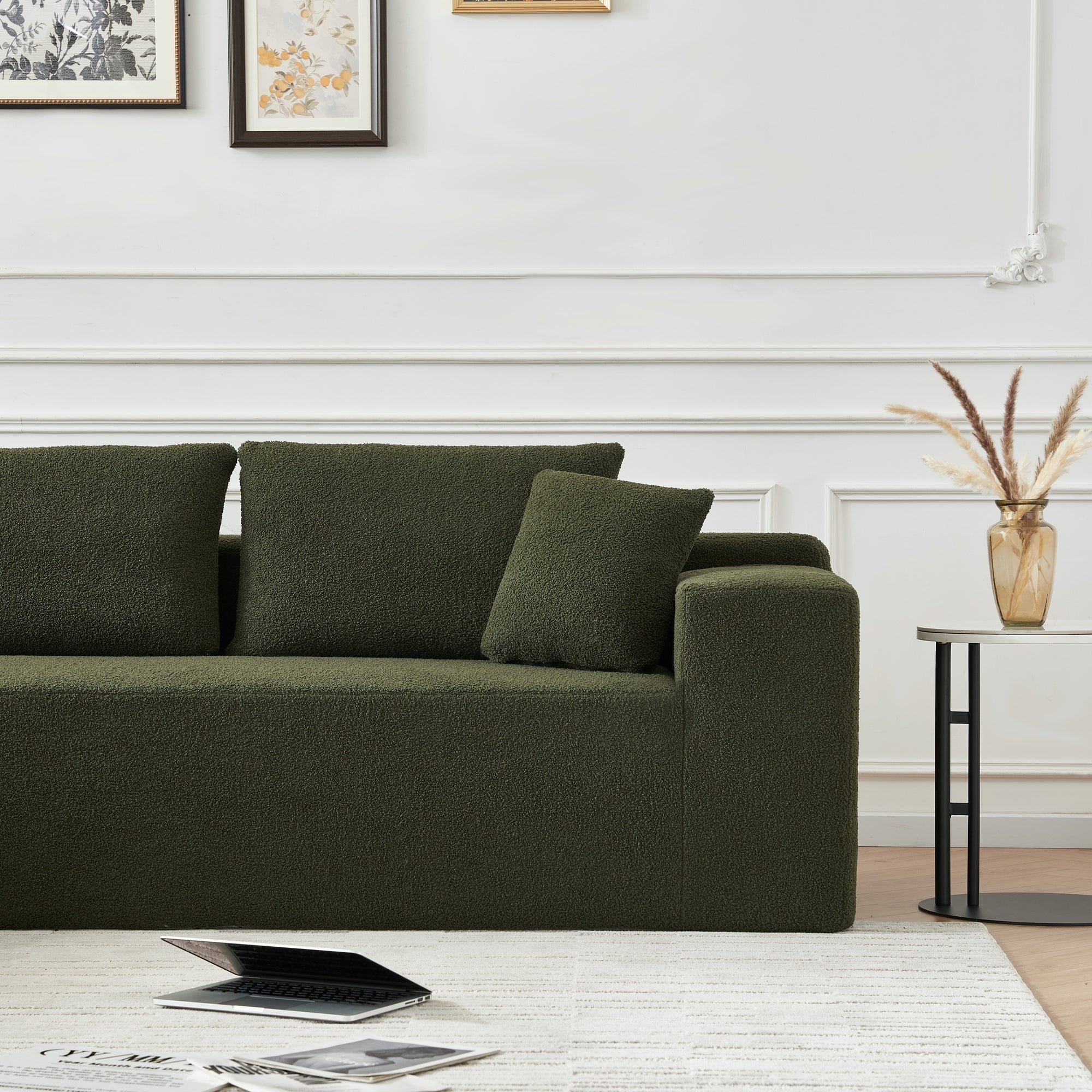 Lusaka 4-Seat Modern Sectional Sofa in Green