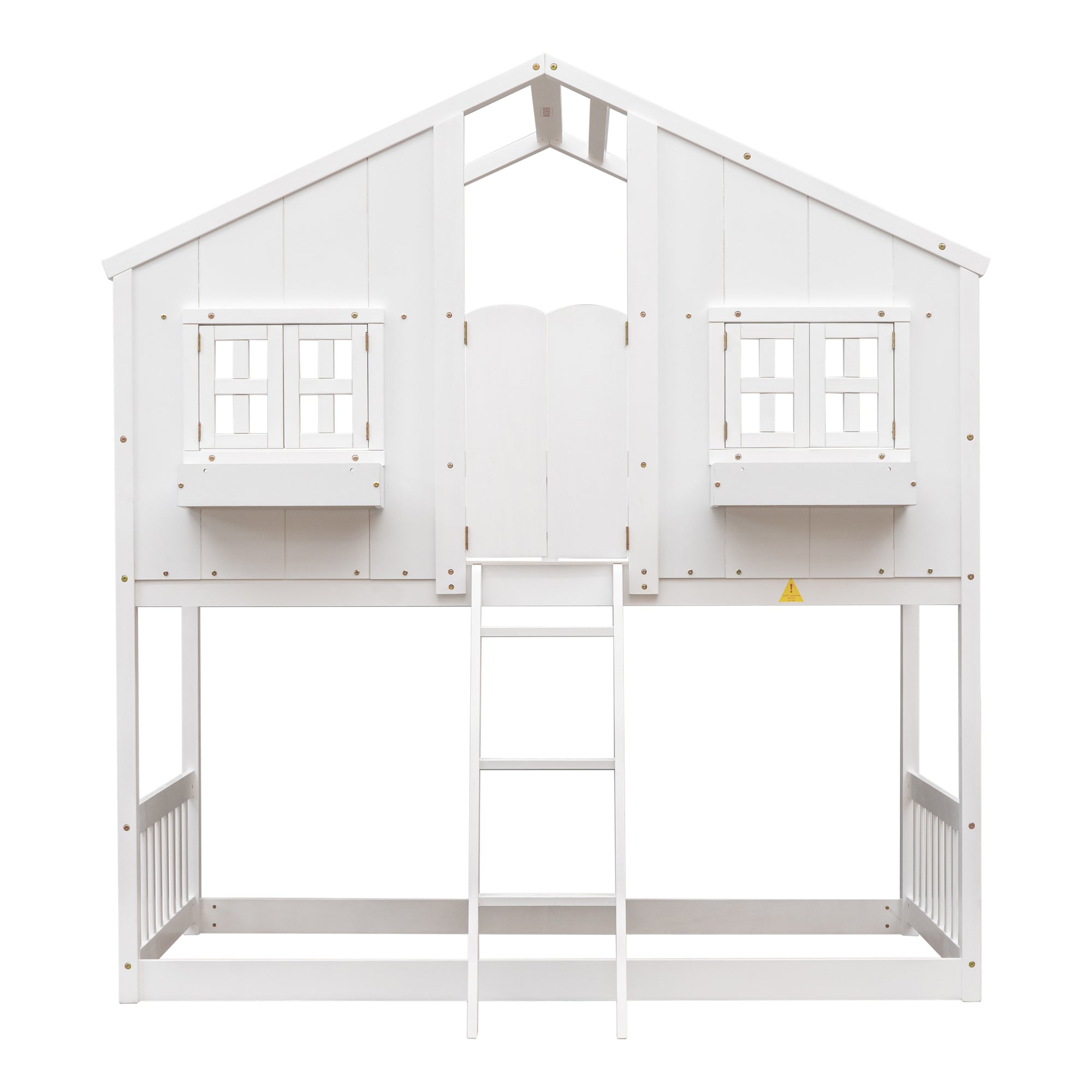 White Twin Over Twin Tree House Inspired Bunk Bed