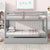 Gray Twin Over Twin Rubber Wood Bunk Bed with Trundle – Convertible Design