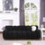 Black Boucle 3-Seater Marshmallow Sofa with Rolled Arms and Plush Foam Cushions