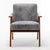 Mid-Century Modern Accent Chair - Solid Wood Frame, Extra-Thick Backrest, Ideal for Living Room, Bedroom, or Reading Room