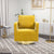 Open Back Mustard Chenille Swivel Accent Chair With Gold Stainless Steel Base