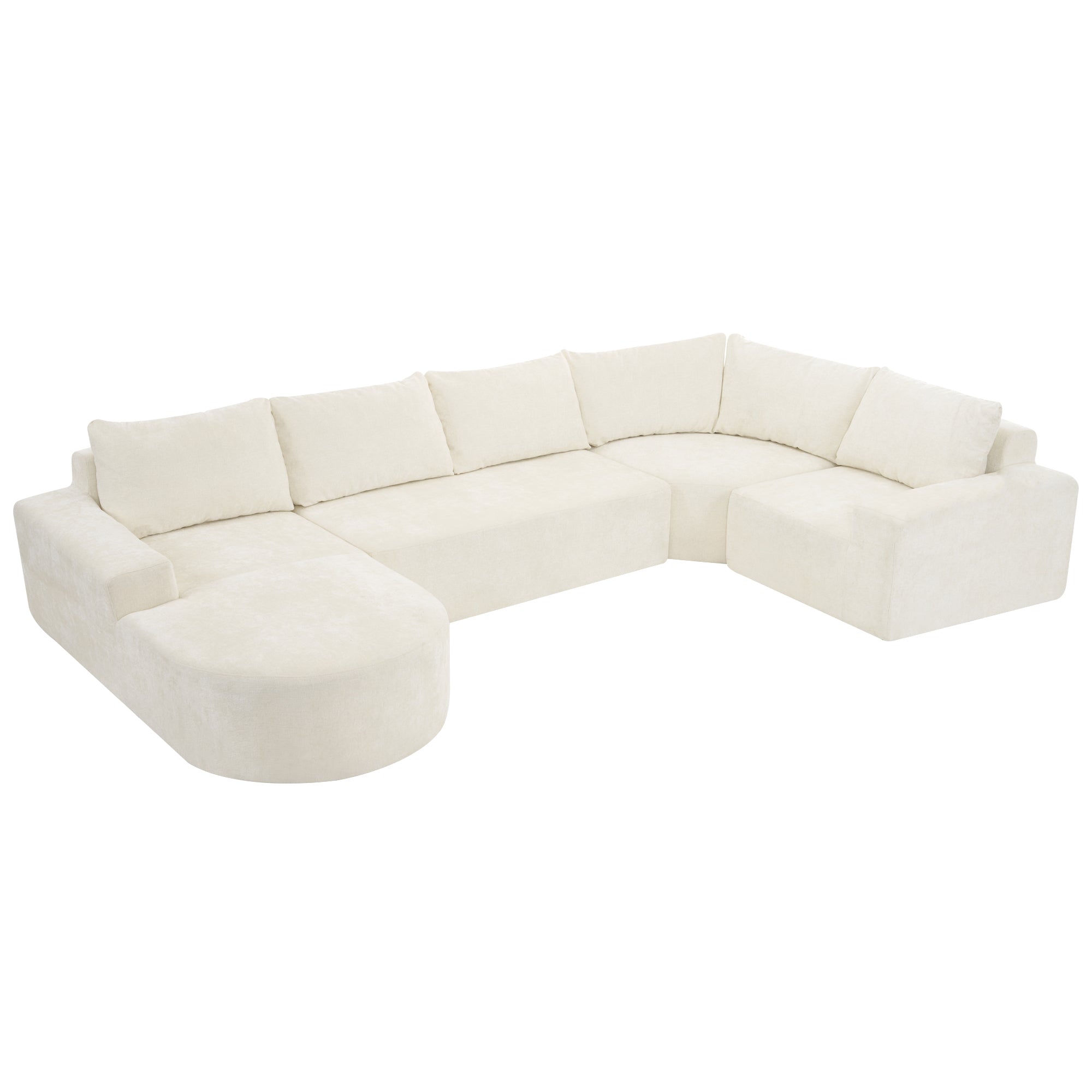 Amalfi Modular Chenille Sectional Sofa in Beige