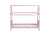 Pink Twin Rubber Wood House Bed with Headboard and Footboard