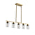 Modern Industrial 5-Light Golden Pendant Light with Adjustable Height and Glass Shades