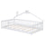 Twin House-Shaped Toddler Floor Bed with Guardrails and Slats