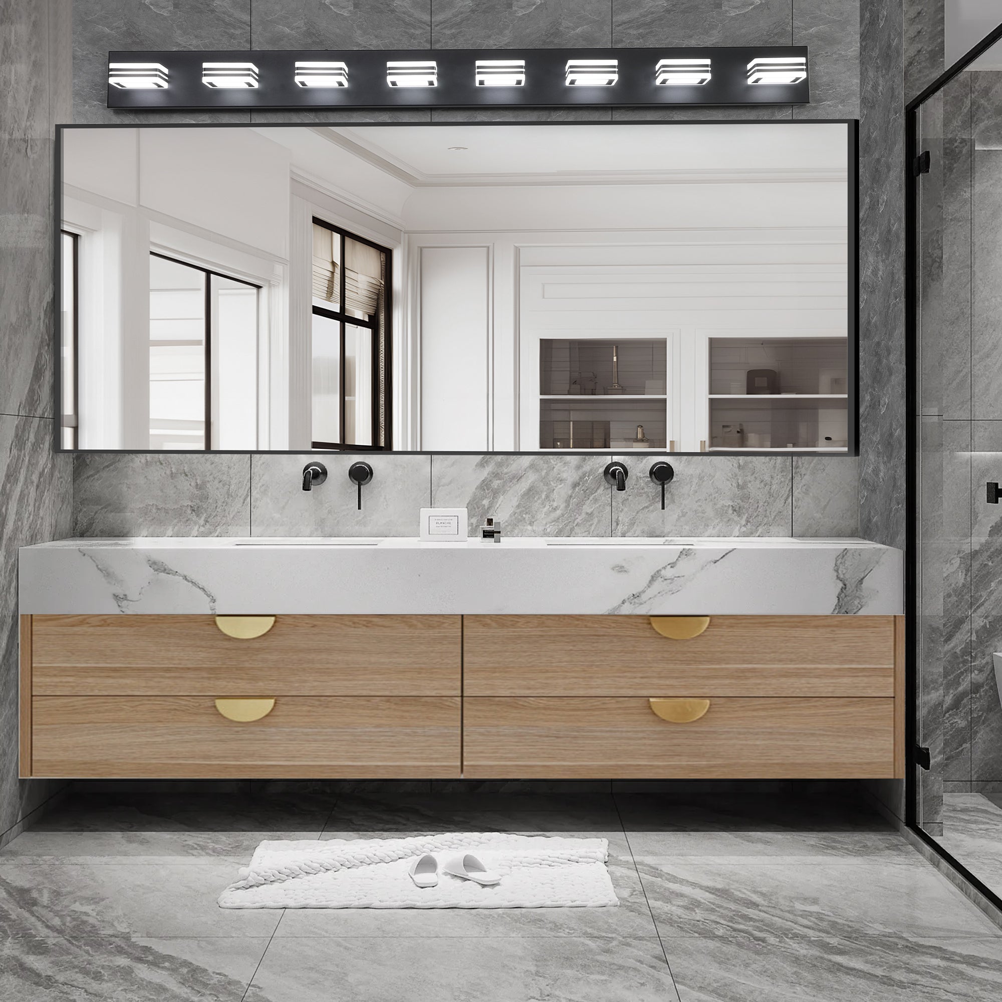 Aestin's Sleek Dimmable Modern 8-Light LED Vanity Light