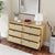 Wooden Antique Six-Drawer Bedroom Dresser Storage Cabinet In Natural Wood