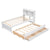 Twin Bed with USB & Type-C Ports, LED Lights, Bookcase Headboard, Trundle & 3 Drawers In White