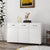 Three Doors Side Table with Large Storage Space In White