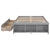 Gray Full Size Bed with Storage Case, 2 Storage Drawers and Lengthwise Support Slat