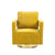 Open Back Mustard Chenille Swivel Accent Chair With Gold Stainless Steel Base