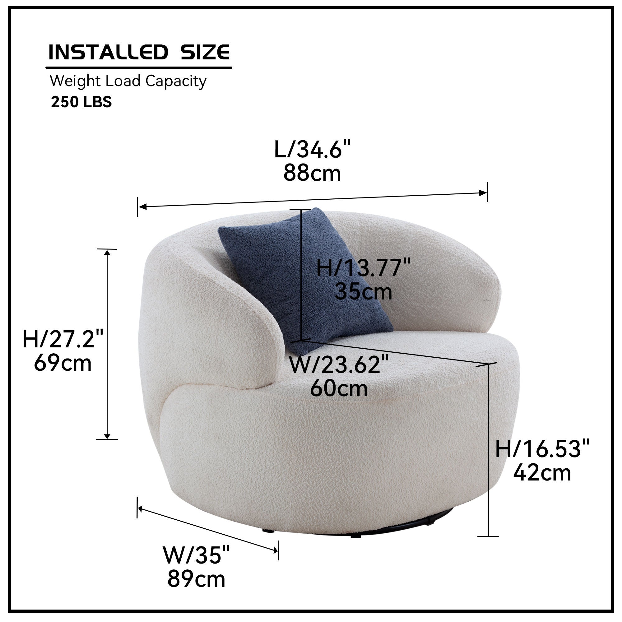 Beige Swivel Barrel Chair