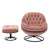 Pink Velvet Accent Chair with Ottoman Set