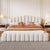 Queen Beige Velvet Upholstered Bed Frame with Shell-Shaped Headboard and Storage