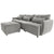 Khartoum Sectional Sofa with Movable Ottoman in Grey Chenille