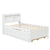 White Twin Bed with Bookcase, Trundle, and Drawers