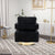 Open Back Black Chenille Swivel Accent Chair With Gold Stainless Steel Base