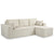 L-Shape Modular Sectional Sofa With Full-Foam Structure and Premium Corduroy Upholstery for Flexible Living Spaces In Beige