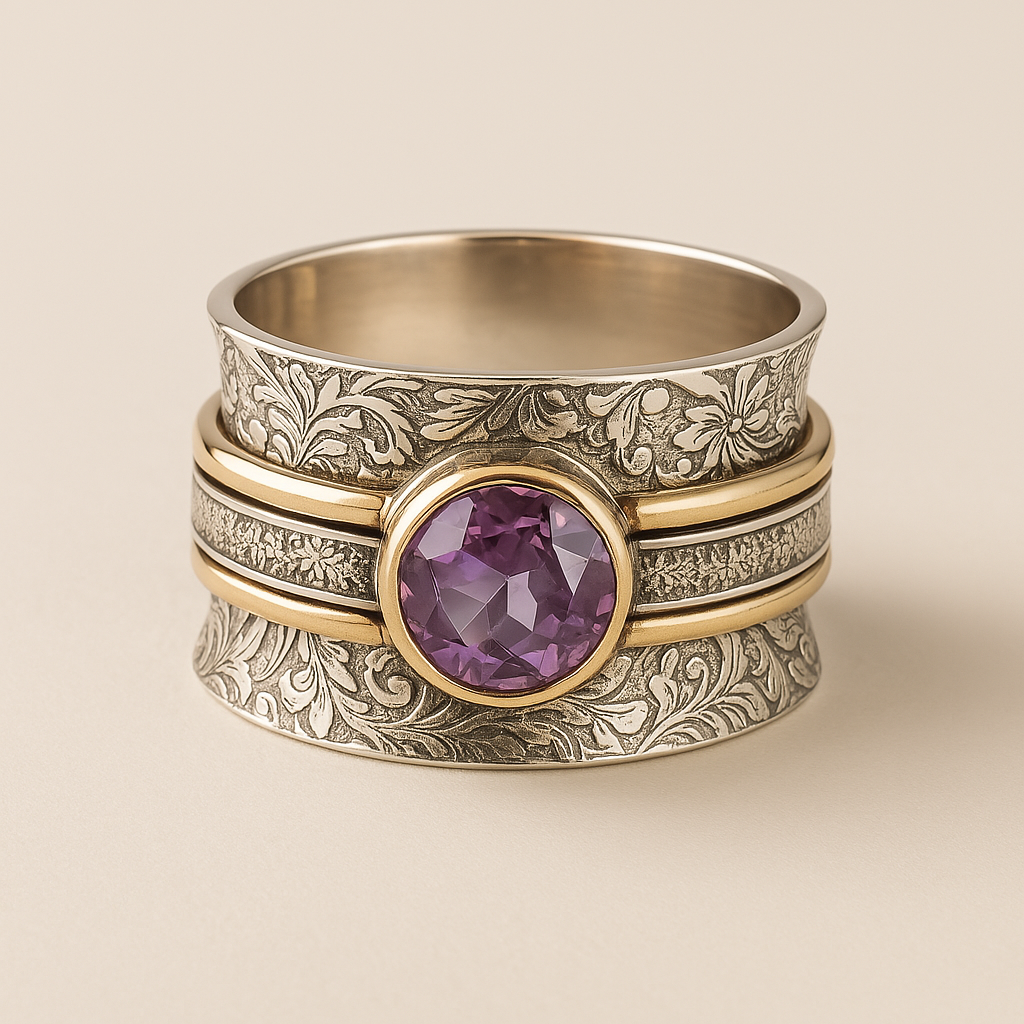 Sparkling Crystal Bohemian Meditation Ring
