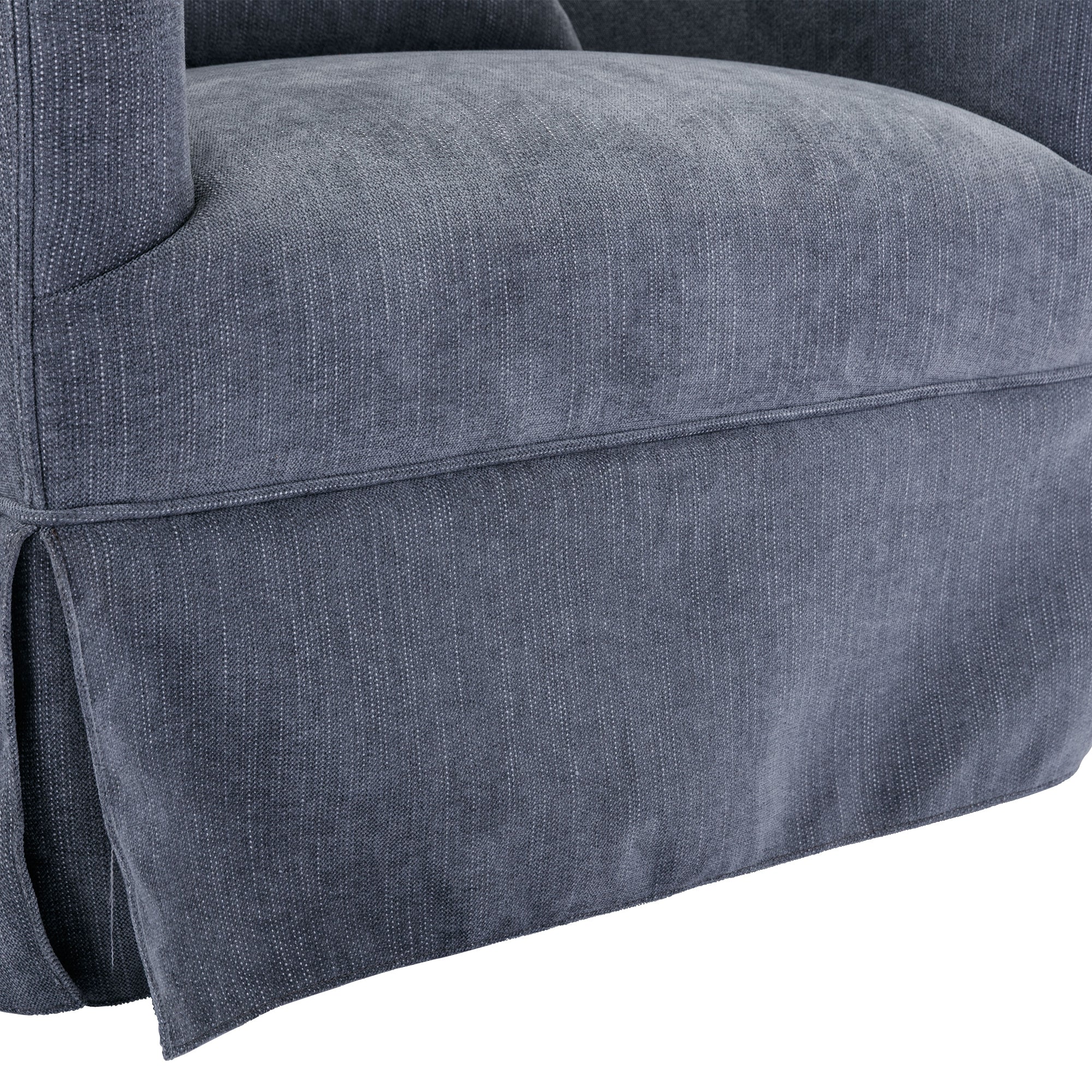 Gray Linen Blend Swivel Accent Armchair