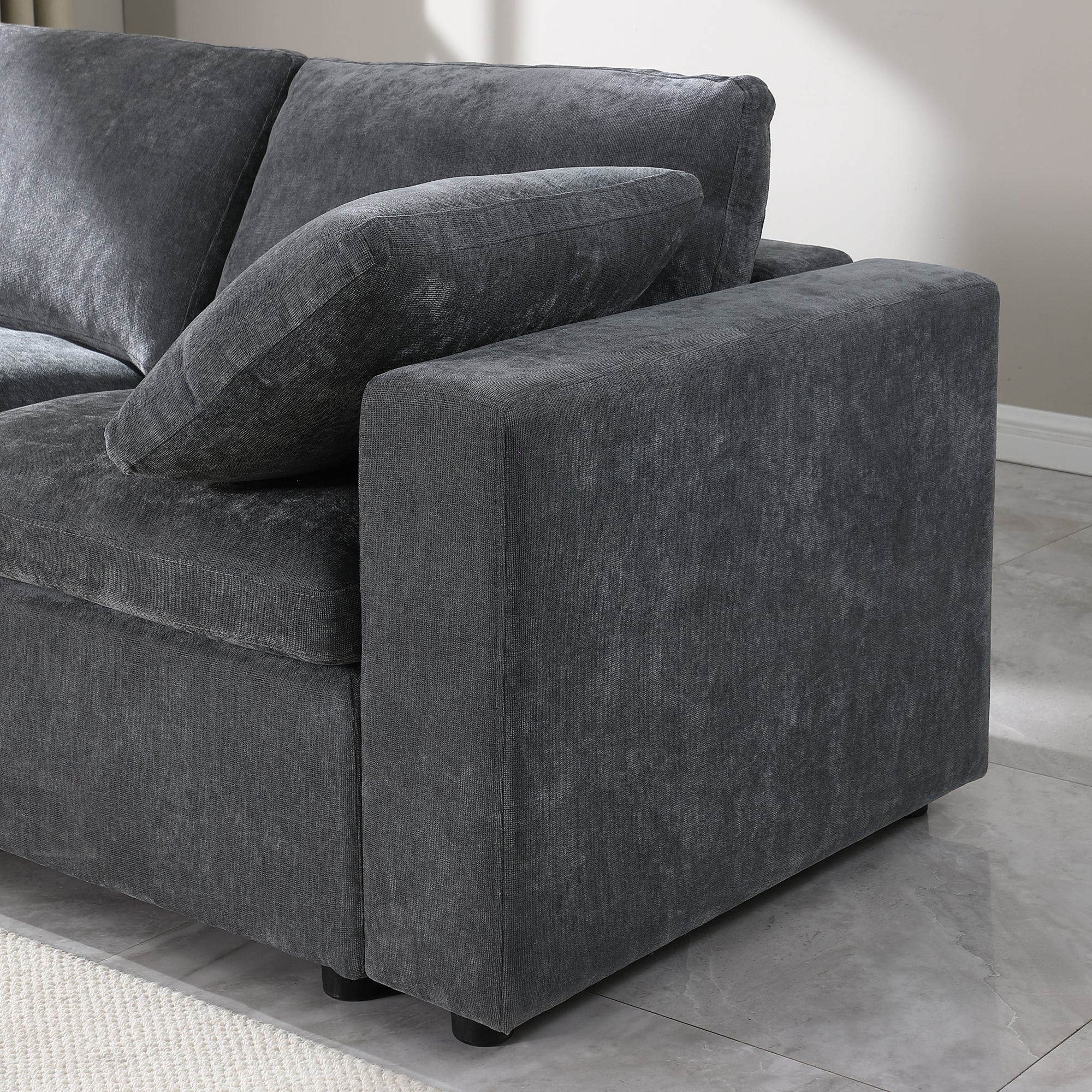 Montreal U-Shaped Modular Sofa in Grey