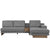 Osaka Sectional Sofa with Storage Drawer in Gray Corduroy