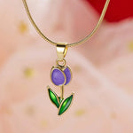 Load image into Gallery viewer, Feminine Floral Tulip Bracelet and Necklace Set
